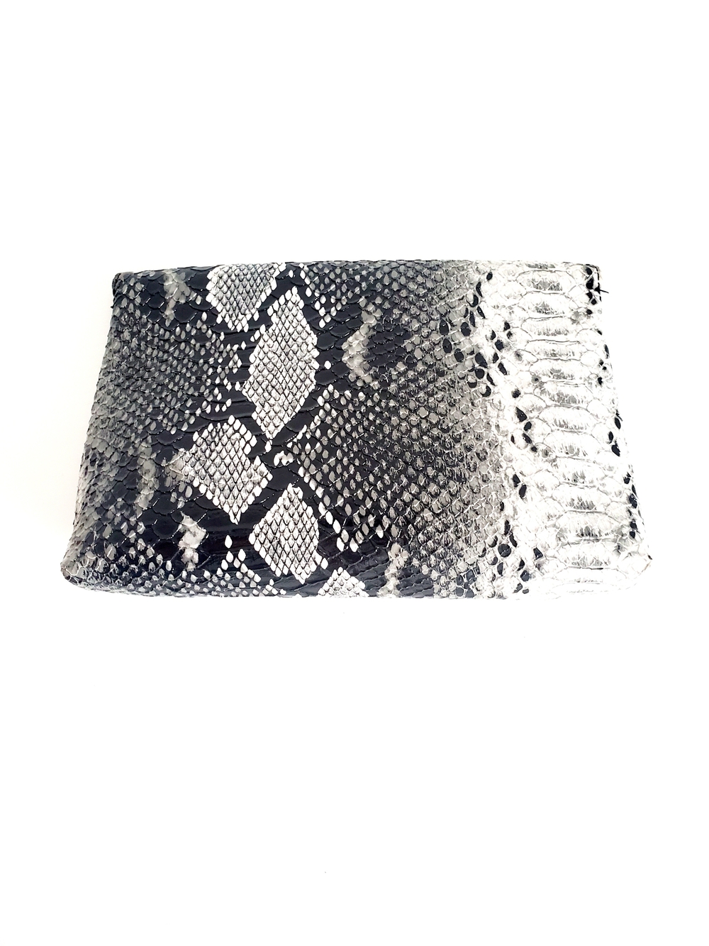 Python-Print Envelope Clutch - Black & White - Picture 3 of 5